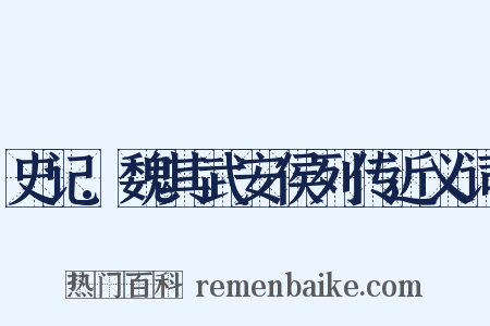 史记.魏其武安侯列传近义词是什么意思的图片